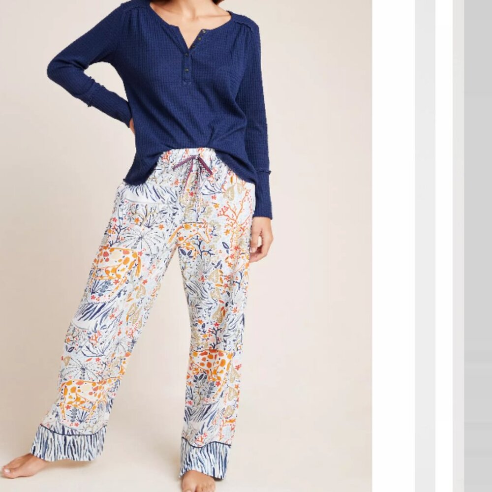 Anthropologie Vikki Chu Pastoral Flannel Sleep Pajama Lounge Pant S